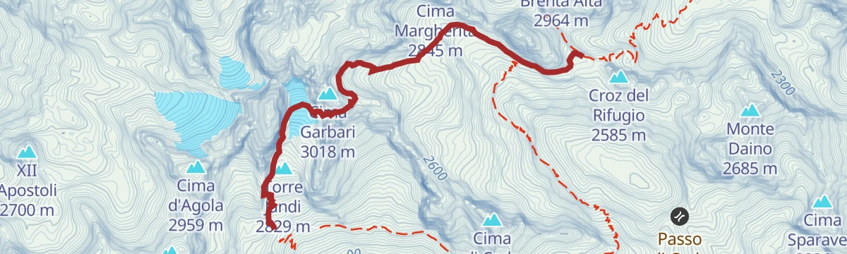 Route map: Ferrata Livio Brentari